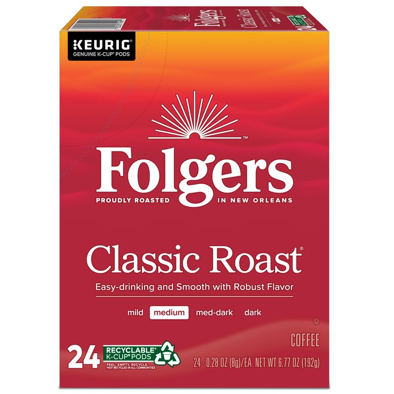 Folgers® Single-Serve Coffee K-Cup®, Classic Roast, Carton Of 96, 4