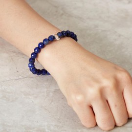 Philip Jones Faceted Lapis Lazuli Gemstone Charm Stretch Bracelet