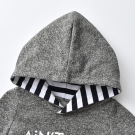 Newborn Baby Boys Clothes Infant Long Sleeve Letter Print Hooded Romper Pants 2PCS Outfits Set Grey 0-3 Months