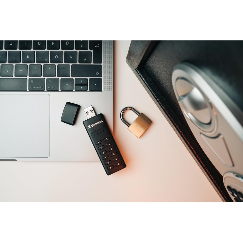 Keypad Secure USB 3.0 Flash Drive, 128GB, Black