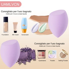 UAMLVCN Make Up Sponge Set, 4 Pieces Beauty Blender Sponge, Make Up Sponge, Make-Up Sponge, Wet and Dry, for Cream, Liquid Foundation, Liquids and Powder Purple