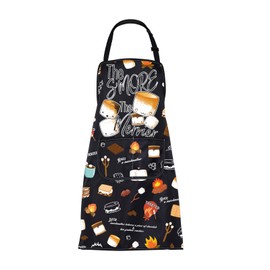 ENSIANTH Camping Apron Smore Lover Gift Camping Cooking Apron the Smore the Merrier Smores Maker Gift Outdoor Baking Grill Apron (24821 Smore Apron)