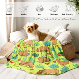 Capybara Blanket Throw Girls, Capybara Blankets Gift for Kids Teens Adult, Soft Flannel Cozy Blanket 50"x60"