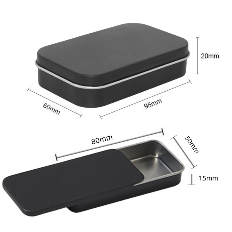 JYCY 2pcs Small Metal Storage Boxes with Lids - Rectangular