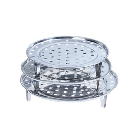 Round Stainless Steel Steamer Rack, Thicken 7.7" 8.5" 9.3" 10" Inch Diameter Canner Steaming Rack Stand Cooking Ware Food Vegetable Steam Tray for Pressure Cooker Pot (4 Pack)