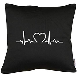 TShirt-People Heartbeat Heart Cushion with Filling 40 x 40 cm