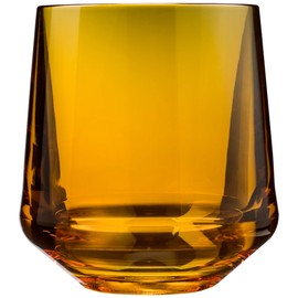 Drinique Unbreakable Stemless Wine Glasses (Set of 4) 12oz Tritan Plastic Stemless Glassware for Indoor or Outdoor Use - Amber