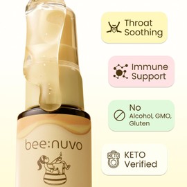 beenuvo Propolis Throat Spray – Bee Propolis Extract with Manuka Honey, Immune Support – Keto, Gluten-Free, Non-GMO (1.01 fl oz)