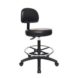 CHAIR MASTER Adjustable Chair/Stool for Exam Rooms, Labs, Doctor and Dentist Offices. Easy to Clean! 24"-34" Seat Height. 18" Foot Ring (Tall Bench Height, Black)