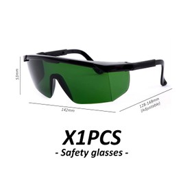 DAZZLUXE 1 Piece Dark Green Glasses, Laser Safety Glasses, Infrared and Ultraviolet Safety Glasses, Eye Protection, Sun Protection Glasses, Safety Glasses, Laser Hair Removal Glasses