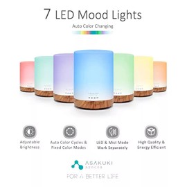 Asakuki Difusor De Aceite Esencial Asakuki 300 Ml, Humidificador Sil