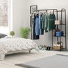 Simple Houseware Clothes Rack With Shelves, Black