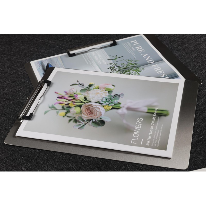 Metal Clipboard, A4 Size Stainless Steel Clipboard, Hanging Clipboard, Writing