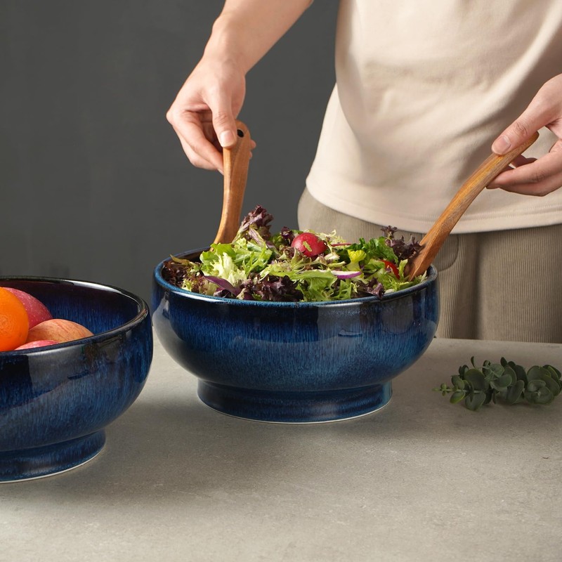 STE-CER Extra Large Salad Bowl,Decorative Fruit Bowl,Kitchen Ceramic Bowl for