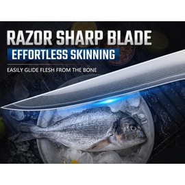 Dream Reach Boning Knife for Meat Cutting Japanese High Carbon Steel Deboning Knife with Sheath-Razor Sharp 6 inch Fillet Knife Brisket Trimming Knife for Kitchen Outdoor (Flow Series1)