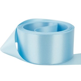 Pale Blue Satin Ribbon 50mm - 5 Meters - for Gift Wrap, Decoration, Sew Crafts, Cloth, Sewing, Bows, Party, Events, Car, Floral Dress Much More