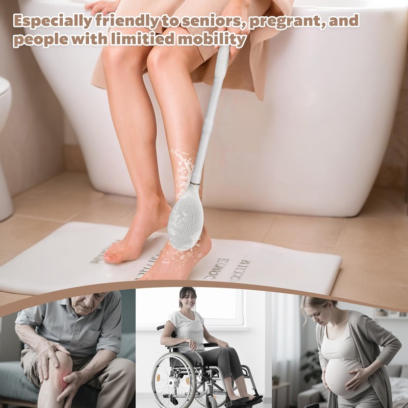 GEENOA New Back Scrubber for Shower, 18.9‘’ Shower Back Scrubber
