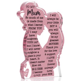 Gifts for Mum - Delicate Mum Birthday Gifts from Son - Engraved Acrylic Block Puzzle Piece Decorations - Thanksgiving Birthday Christmas Gifts for Mum, Mum Present Ideas