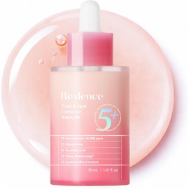 Suero Redence Tone & Spot Ampoule para rostro, humectante potenciador, tono uniforme, no irritante para pieles sensibles, esencia no pegajosa, 1 fl oz