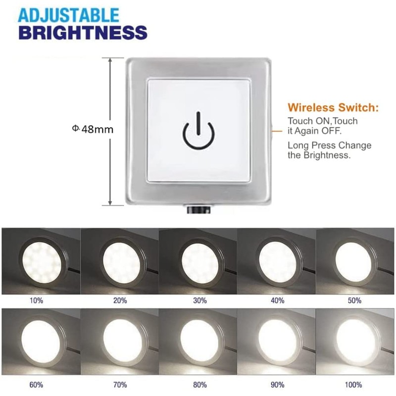 VST Under Cabinet Lighting Plug in with Wired Touch Dimmer