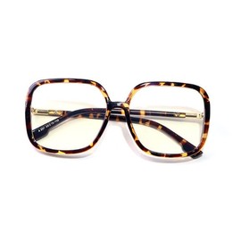 YITAIYUAN Fashion Square Glasses, Eye Protection, Vintage Fresh Large Frame Glasses, Glasses for Women & Men (Color : 1639, Size : +2), leopard