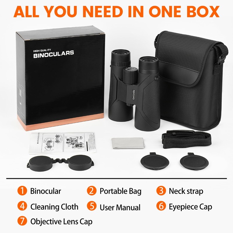 12x50 HD Binoculars for Adults High Powered, Super Bright BAK4