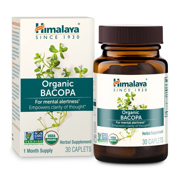 Himalaya Himalaya Organic Bacopa Monnieri Nootropic Herbal Supplement, Mental Alertness,