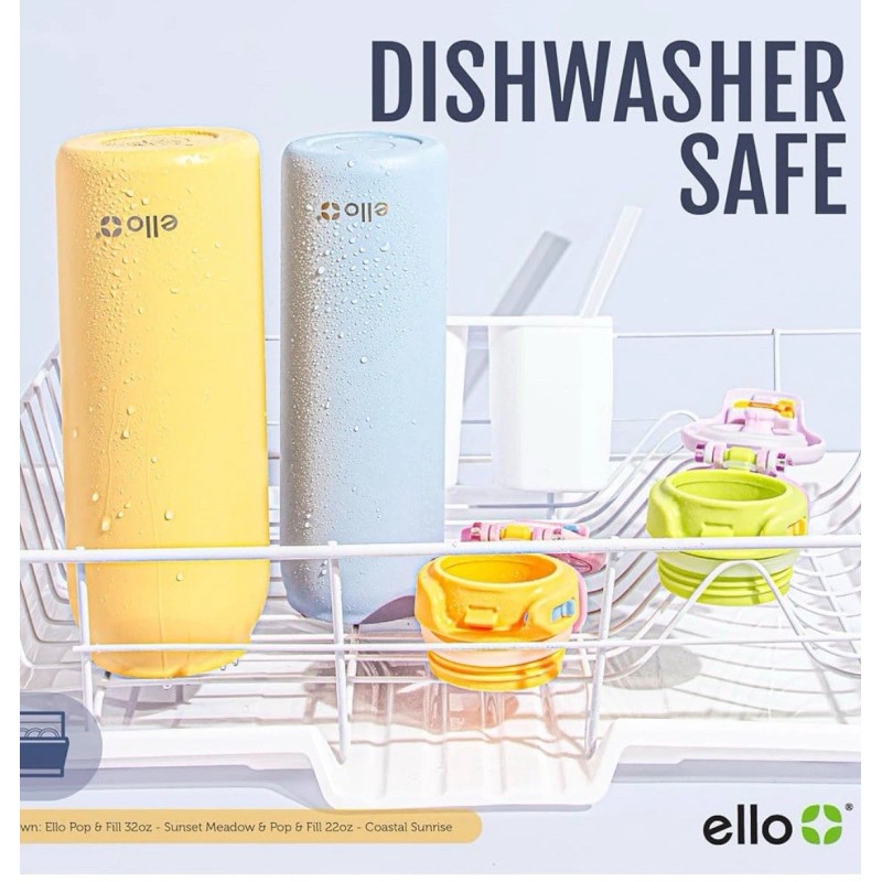 Ello Pop & Fill Water Bottle Stainless Steel with Quick