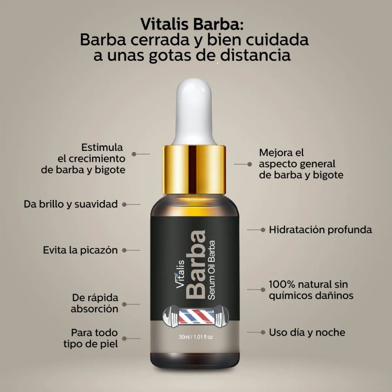 3 Esencia Aceite Para Crecer Barba Bigote Natural 30ml C/u