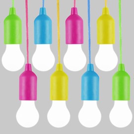 MODOAO Outdoor Camping Small LED Rope Pendant Light, Bright LED Can Hang Tent Light, Battery Powered Light, Four Color Lights Suitable for Camping, Barbecue, and Gatherings (8)