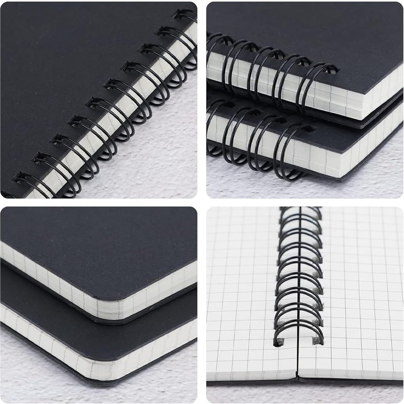 KUIZHEN A5 Spiral Notepad, Pack of 4 Notepad with Spiral