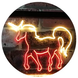 ADVPRO Unicorn Horse Pony Bedroom Display Décor Dual Color LED Barlicht Neonlicht Lichtwerbung Neon Sign Red & Yellow 12" x 8.5" st6s32-i3100-ry