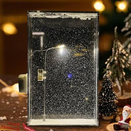 Snowy Night Street Lamp Design DIY Night Light, Battery Powered Desktop Decor for Birthday & Christmas, Ideal Gift for Girlfriends & Boyfriends