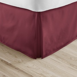 Linen Market Luxury Pleated Bed Skirt, Queen, Burgundy