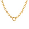 Rockyu Women's Stainless Steel Necklace, Accessories, Gold Heart Clasp, Round