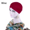 AWAYTR Turban Elastic Chemo Hat Women Strench Pleated Beanie Hat