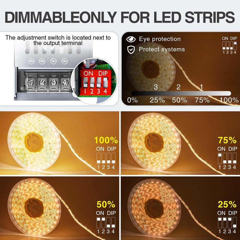 KOSOOM 300W LED Power Supply Dimmable Suitable for LED Strip