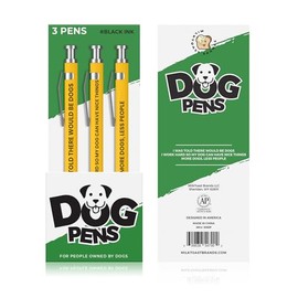 MilkToast Brands Funny Dog People Pens - 3PCS Retractable Sarcastic Ballpoint Pens with Hilarious Dog Quotes and Smooth Black Ink - Novelty Office Gag Gift for Coworkers and Friends