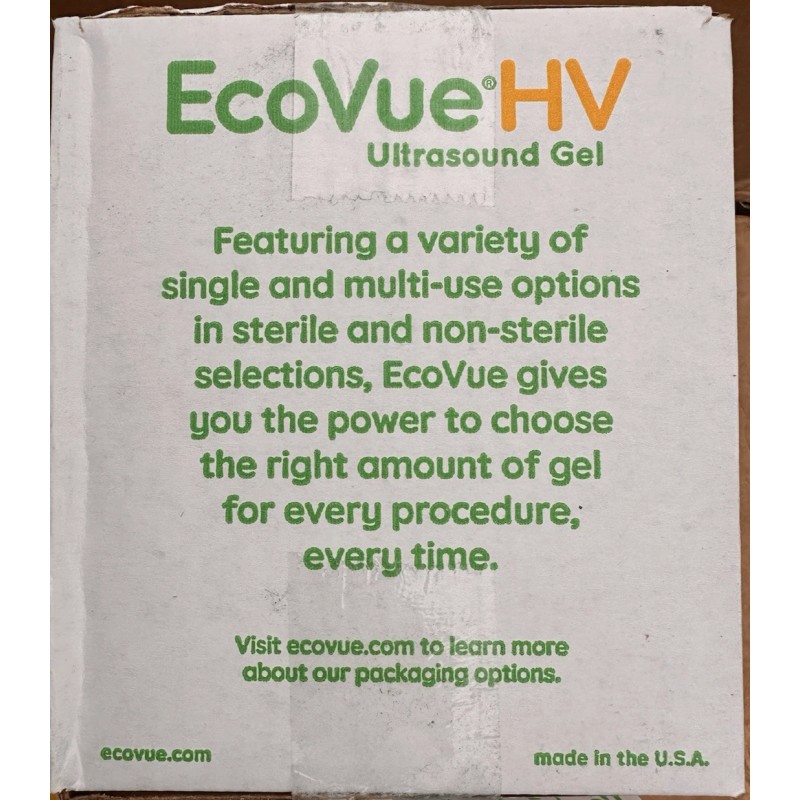 EcoVue HV Ultrasound Gel High Viscosity Water Soluble Paraben Dye