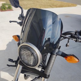 Lorababer Polycarbonate Windshield, Smoke, for Honda Rebel CMX 300, 2017-2024 & CMX 500, 2017-2024