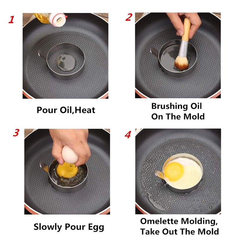Egg Ring,3 Inch Stainless Steel Omelet Mold Pancake Ring Metal