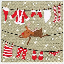20 Napkins Elk Snowflakes Advent Christmas Christmas 33 x 33 cm