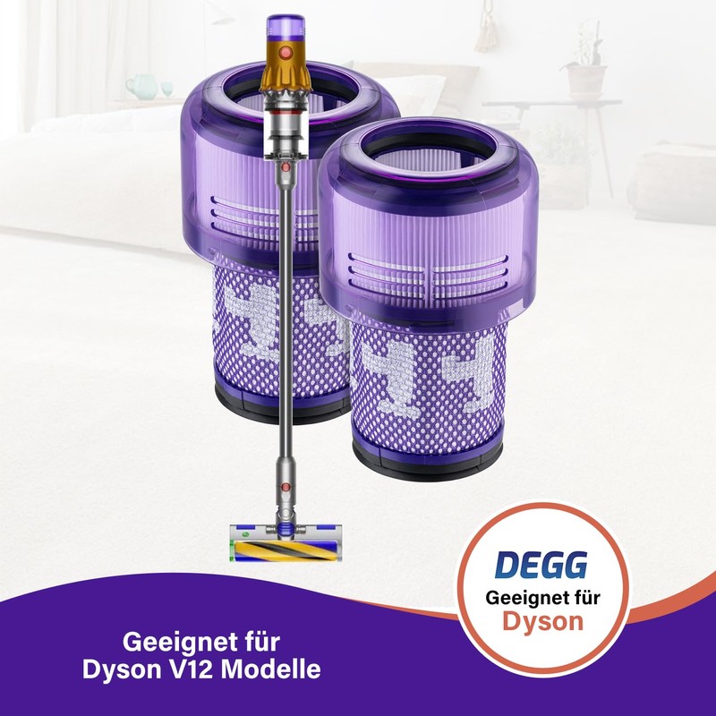DEGG DEGG Hepa-Filter geeignet f1r Dyson V12 Detect Slim Waschbar