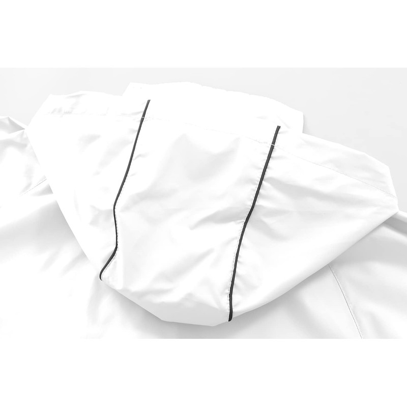 Spmor Men's Lightweight Waterproof Jacket Packable Windbreaker Running Coat White