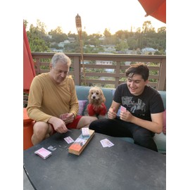 Pacific Shore Games Wooden Cribbage Board Game Set, Continuous 3 Track, Nautical Print - Placid