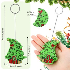 VioraWhite 12 Pcs Christmas Tree Place Card Holders Wooden Table Setting Holders Red Green Christmas Tree Table Number Photo Holder for Christmas Xmas Winter Dinner Holiday Party