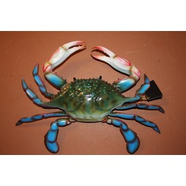 Tropical Coral Reef Sea Life Wall Hangings Seafood Restaurant Crabshack Blue Crab Display, 17 inches