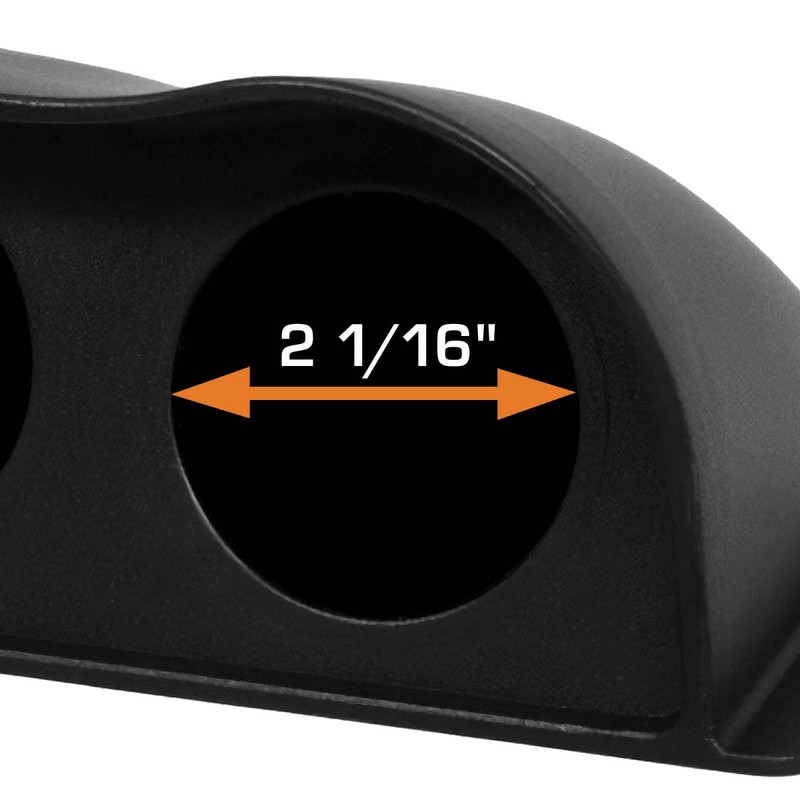 GlowShift Universal Black Triple Gauge Console Dashboard Pod with Dome