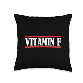 Empowering Women Gifts Vitamin F, Women Rights Feminist Throw Pillow, 16x16, Multicolor