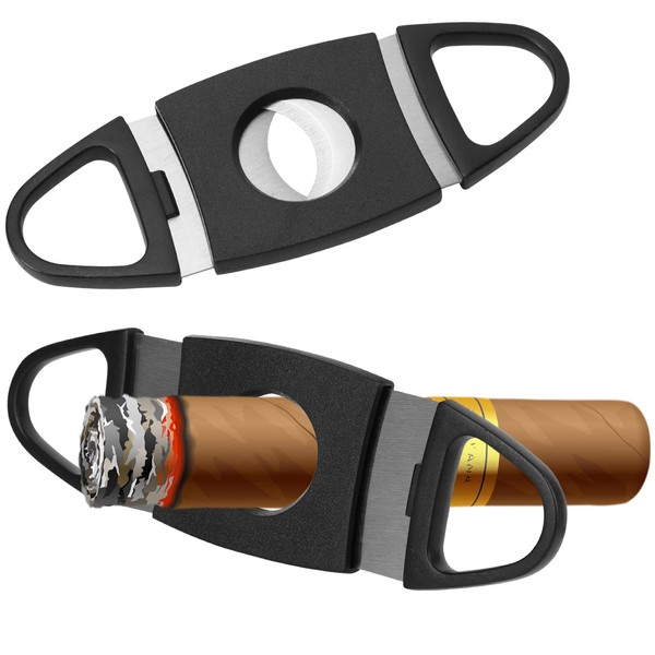 2Pack Portable Cigar Cutter, Stainless Steel Pocket Cigar Tool, Double